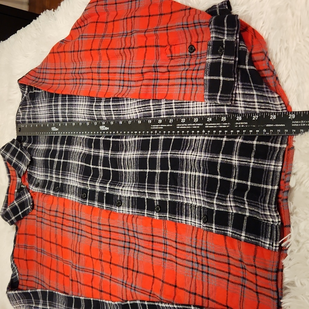 Forever 21 Plaid Color Blocking Button Down Shirt… - image 6